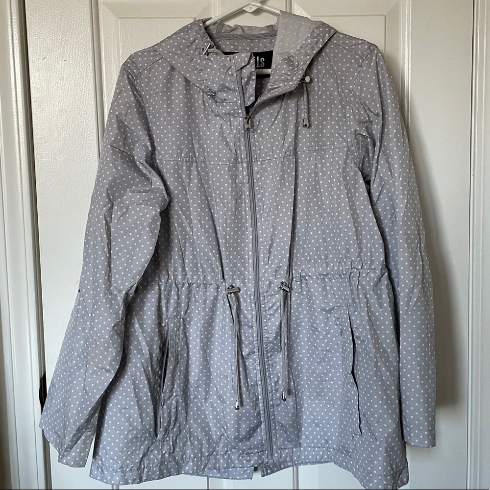 Polka dot rain jacket